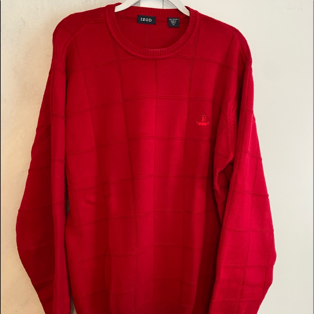 Izod crew neck red mens sweater (XL)